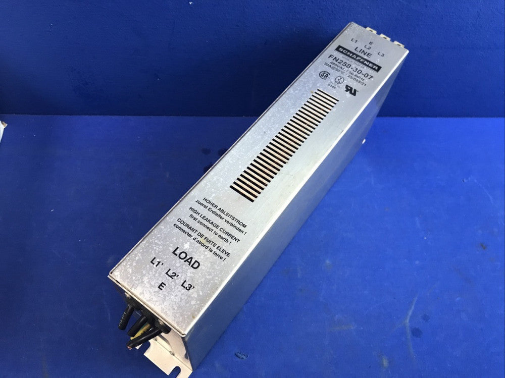 SCHAFFNER FN258-30-07 Power Line Filter 3-Phase 0Hz-60Hz 30A 480VAC