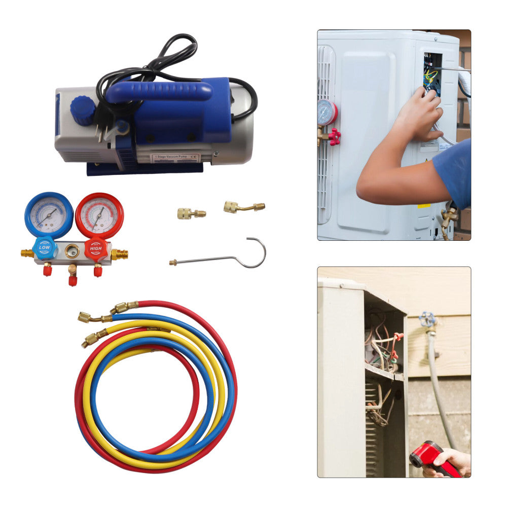 Vacuum Pump Auto AC Repair Complete Tool kit A/C Refrigeration Kit For Car Air