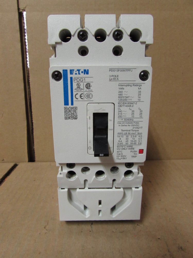 EATON CORPORATION PDG13F0060TFFJ, CIRCUIT BREAKER 60A/480V/3P, MAKE OFFER