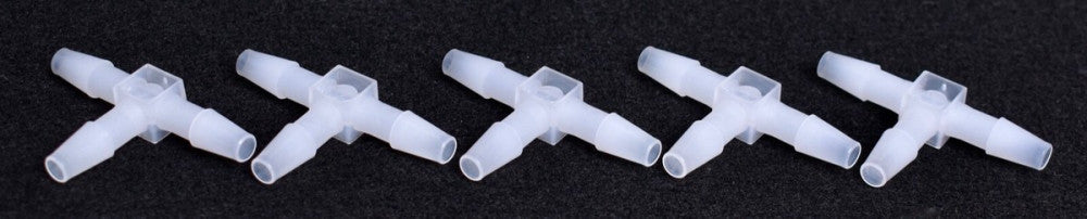 5 Count Nordson Medical Tee Tube Fittings w/ Classic Ser Barbs 1/4" ID T60-J1A