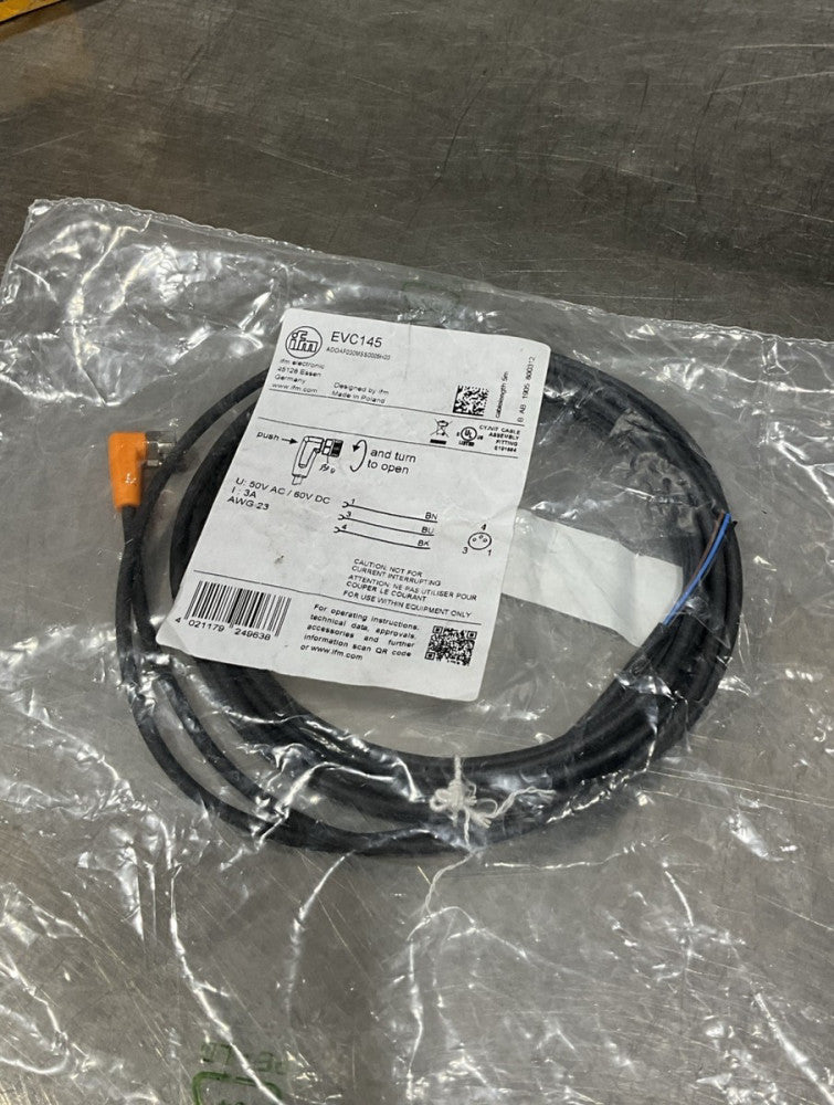 1pc IFM Electronic EVC new Cable - 5m Black -60 VAC/75 VDC /3 AMP, M8 LO1T034S03