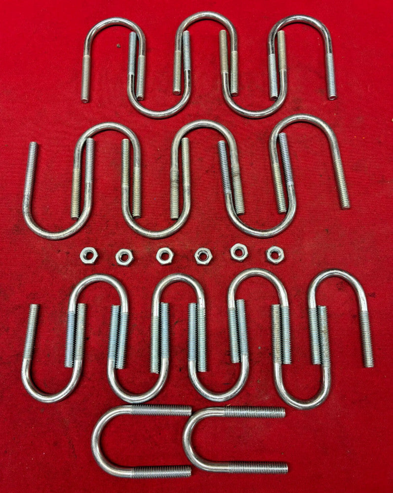 UNBRANDED ASSORTMENT OF U- BOLTS 1-1/4"X20G AND NUTS (LOT OF 27)