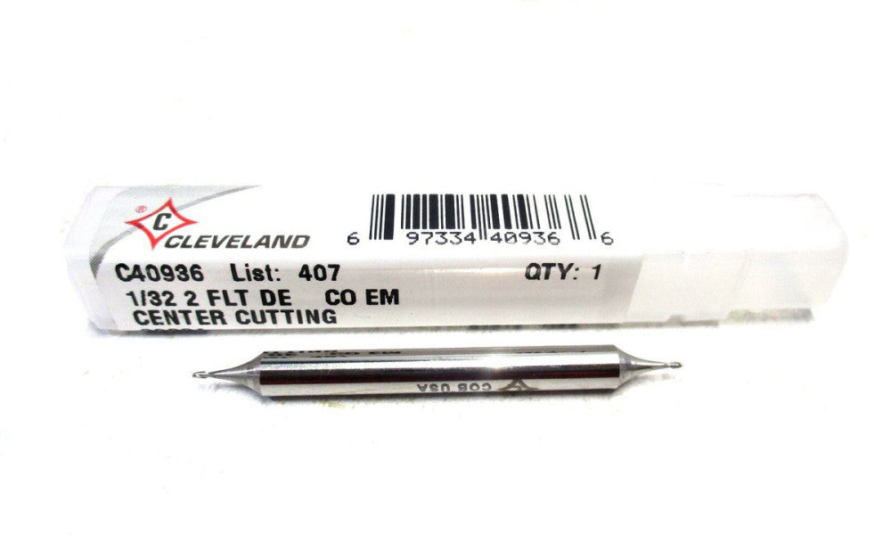 Cleveland (C40936) 1/352 x 3/16 x 3/64 x 2 2Fl CC DE RH Cobalt Square End Mill