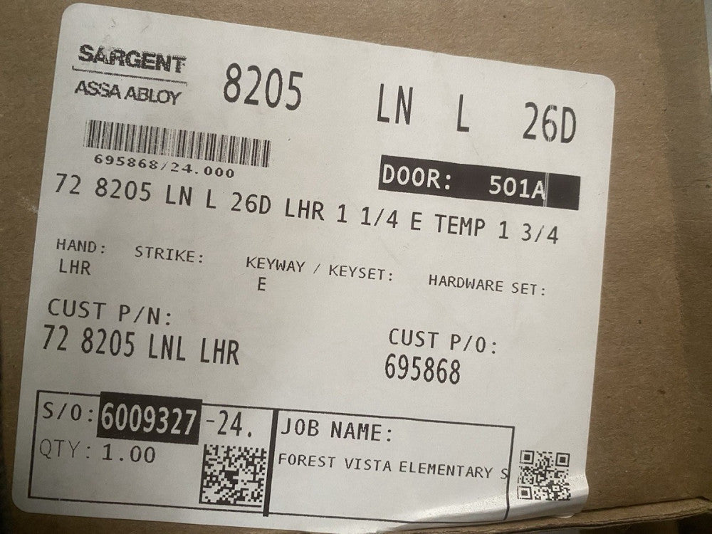 NEW Sargent 8205 LN L 26D LHR 1-1/4 E TEMP 1-3/4 Mortise Lock **FREE SHIPPING**