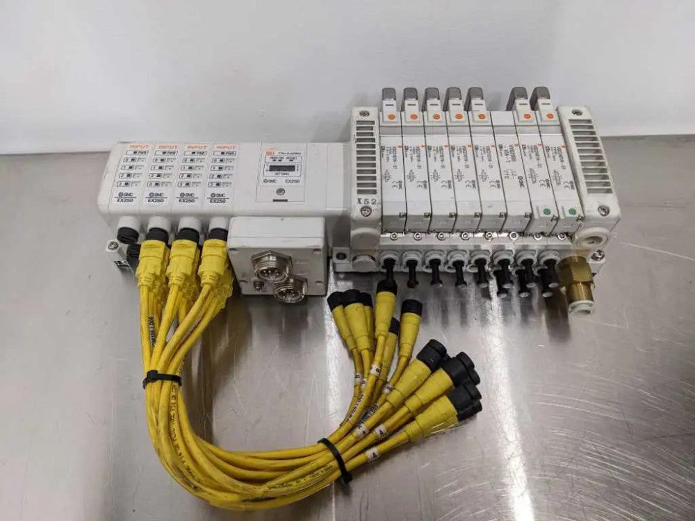 SMC EX250-SDN1-X122 Solenoid Valve Manifold Block 4-EX250-IE2 5-VQC2101N-51 2-VQ