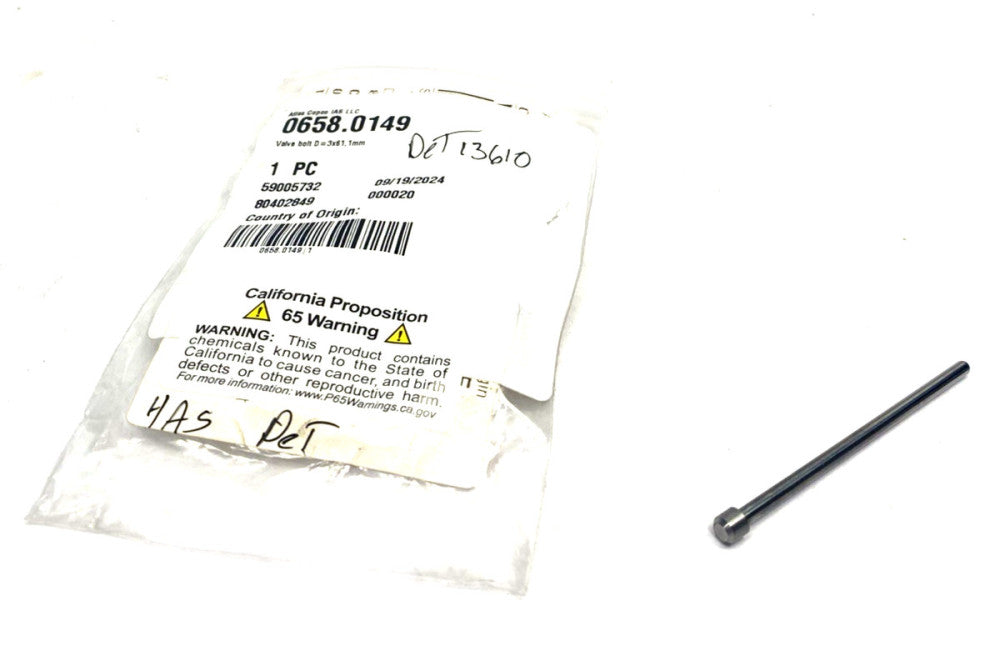 Atlas Copco 658.0149 Valve Bolt D= 3 x 61.1mm TC2002-B, 0658.0149