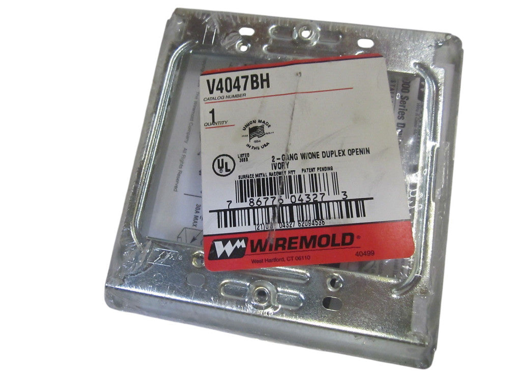 WIREMOLD V4047BH WALL PLATE 2-GANG ONE DUPLEX IVORY NSMP