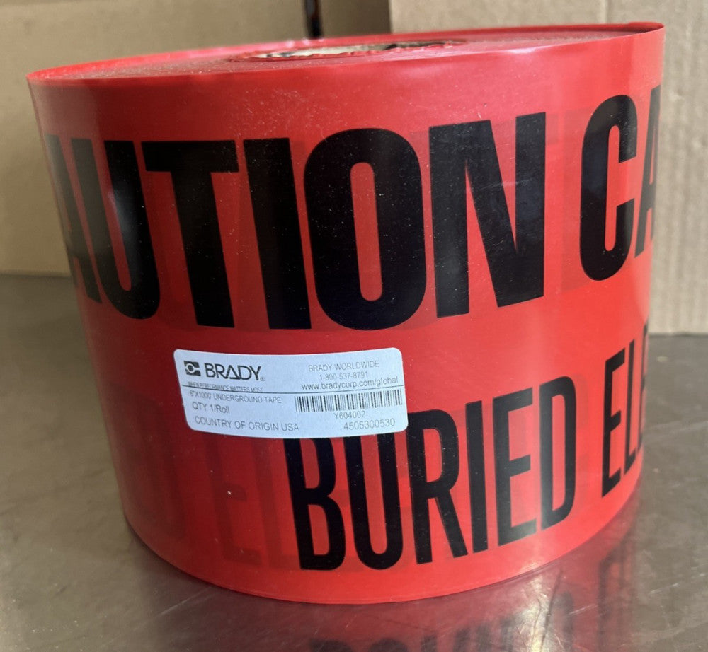 BRADY Underground Warning Tape Blue/Black 1000ft x 6In Nos Surplus