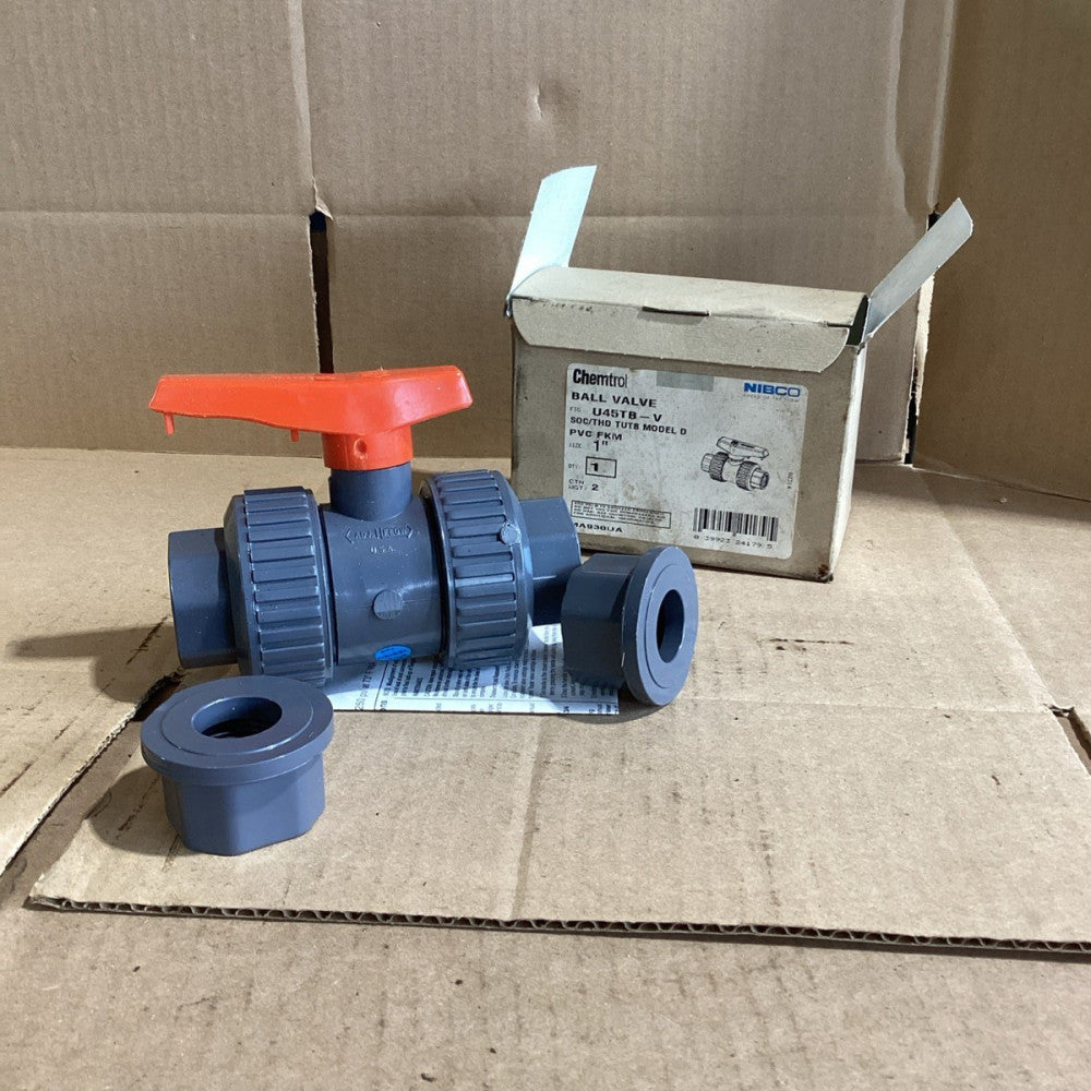 CHEMTROL Manual Two-Way Ball Valve: 1 in U45TB-V NOS