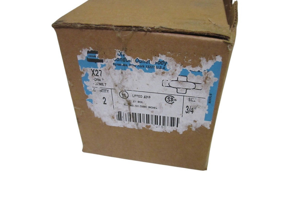 CROUSE-HINDS CONDULET X27 CONDUIT OUTLET BODY PACKAGE OF 2