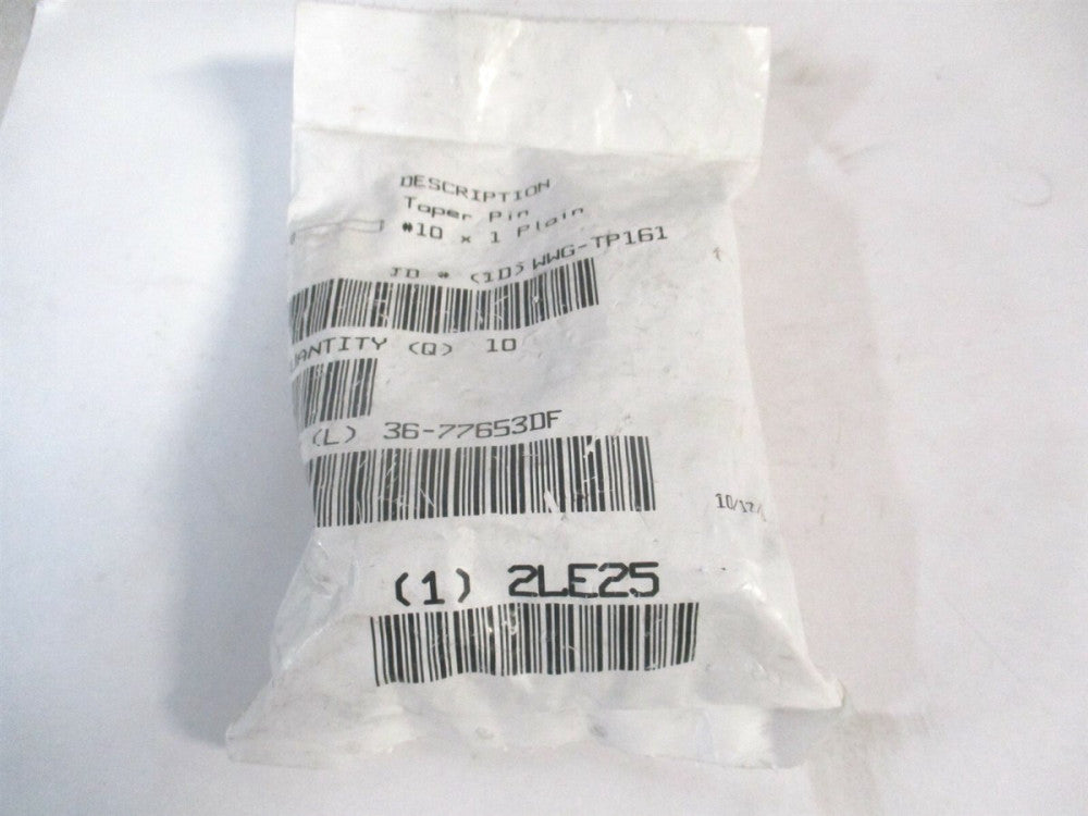 (WWG-TP161) #10 0.706" x 1" Low Carbon Steel Standard Taper Pin - Pack of 10
