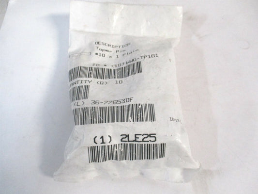 (WWG-TP161) #10 0.706" x 1" Low Carbon Steel Standard Taper Pin - Pack of 10