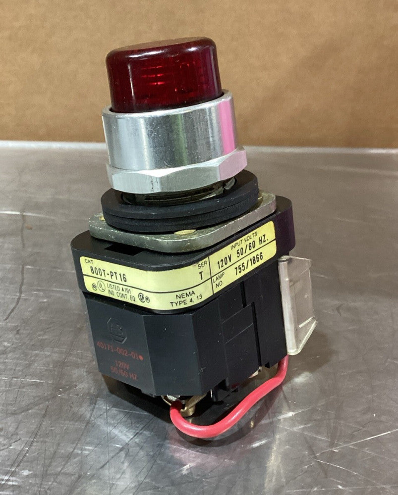 ALLEN BRADLEY 800T-PT16  SER T Red ILLUMINATED PUSH BUTTON