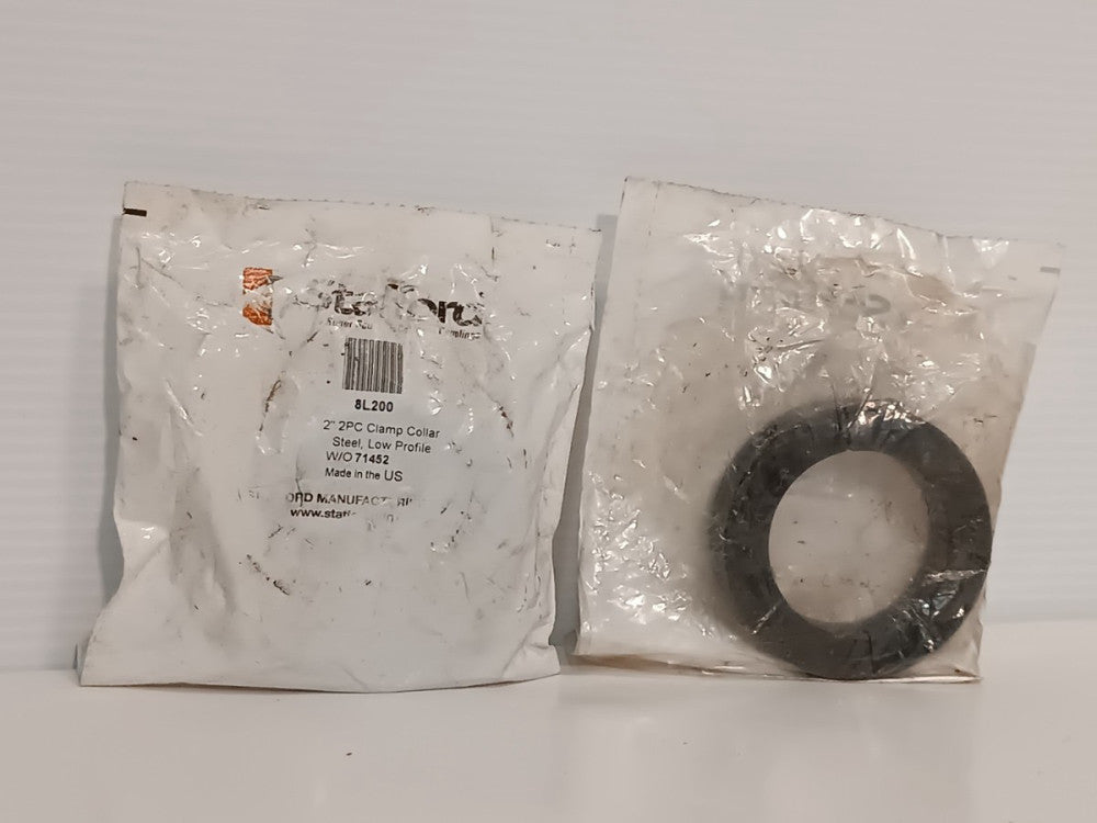 Lot of 2: Stafford 8L200 2" 2-piece low profile steel clamp collars, made in USA