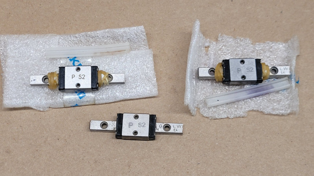 NOS Lot of 3 IKO PS2 Mini Linear Bearing Blocks and Rails