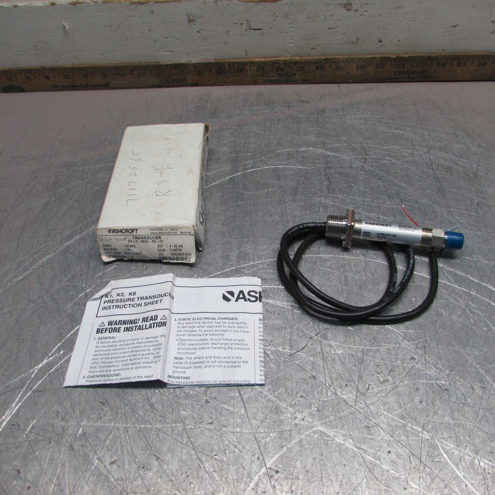 NEW! ASHCROFT  K1-7-M02-42-C1 ,TRANSDUCER ,150 PSI, 10-36vdc ,4-20 mA , 1/4,NOS!