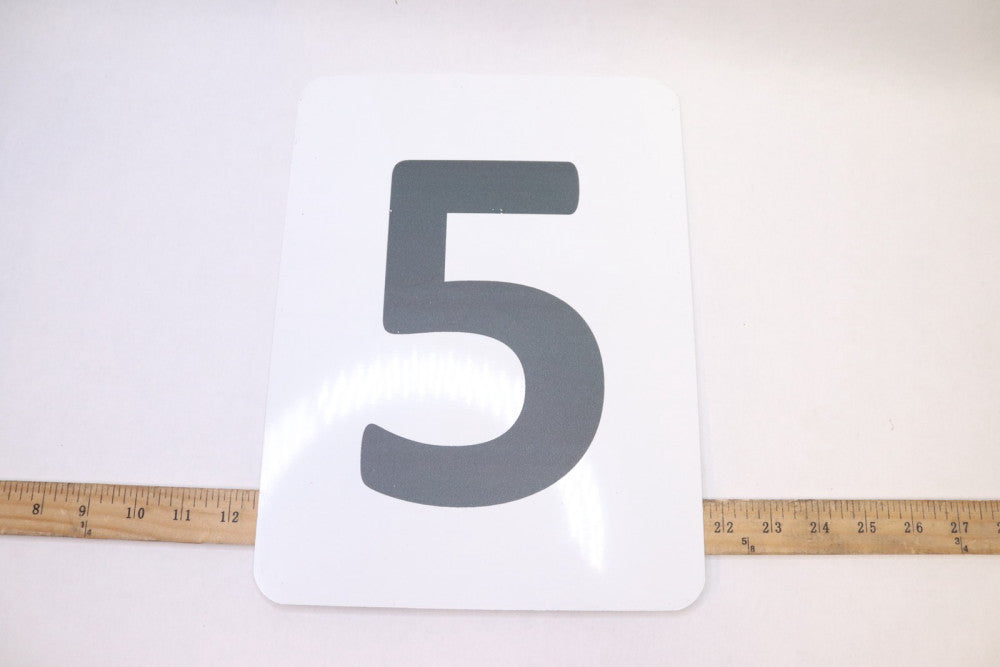 Number 5 Sign Aluminum 12" x 9"