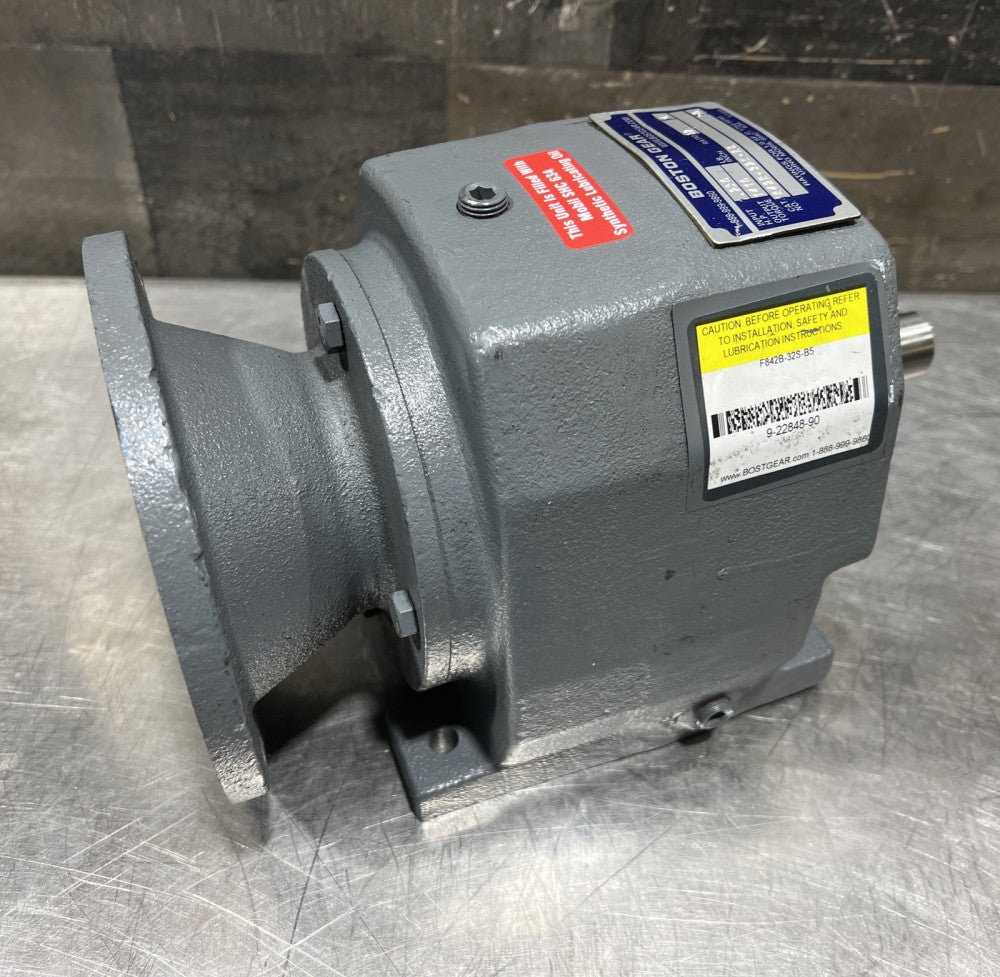 Boston Gear F842B-32S-B5 CASE SIZE: 4 HELICAL STAGES: 2 RATIO: 32:1 Nos Surplus