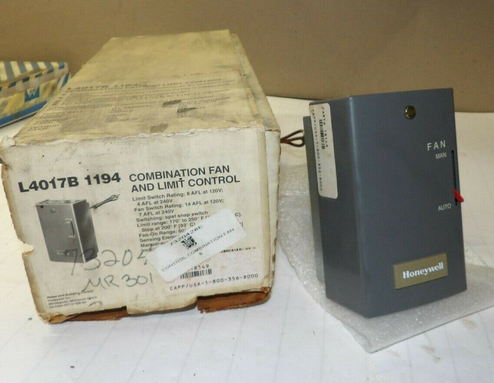 NEW HONEYWELL COMBINATION FAN AND LIMIT CONTROL SWITCH L4017B 1194