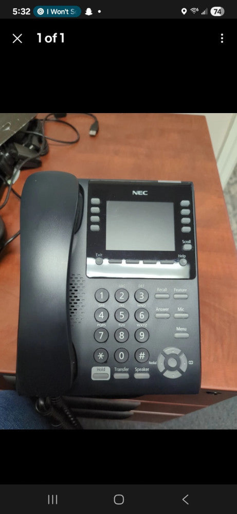 NEC ITY-8LCGX-1(BK) TEL 8 Button Self-Label Black IP Terminal,  BE117839