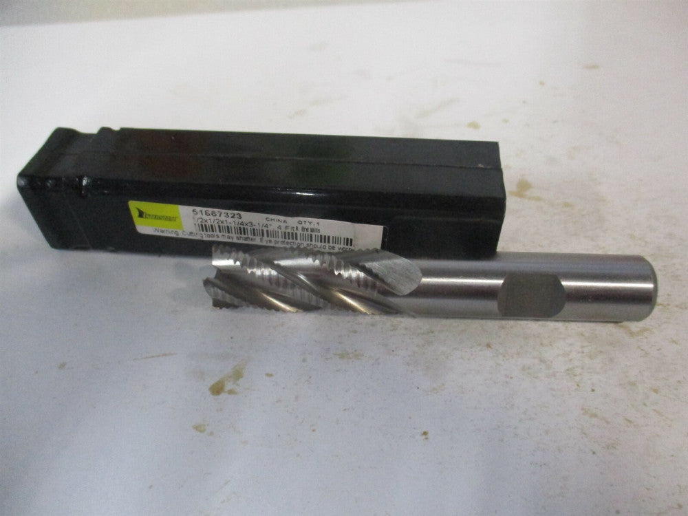 (724-2020) 1/4" x 5/8" x 3/8" x 2-7/16" 3 Flute Cobalt Roughing Square End Mill 