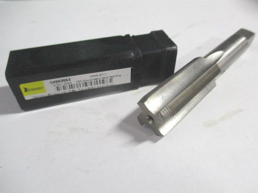 (JY4993853) M18x1.00 Plug RH D6 Bright HSS 4-Flute Straight Flute Hand Tap 