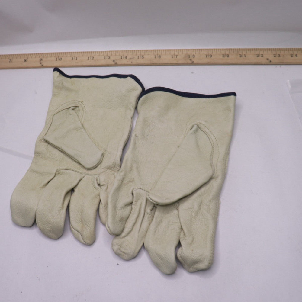 (Pair) Leather Premium Grade Cut Resistant Industrial Work Gloves L