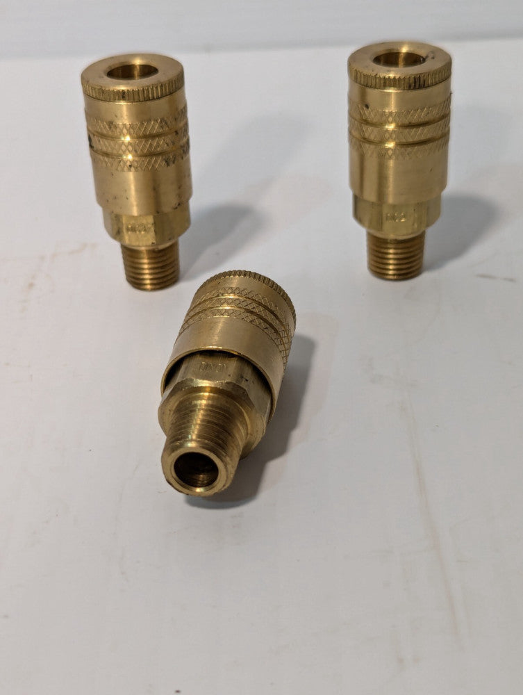 Lot of 3 Dixon DC37 Brass Air Chief ARO Speed Quick-Connect Air Hose Socket
