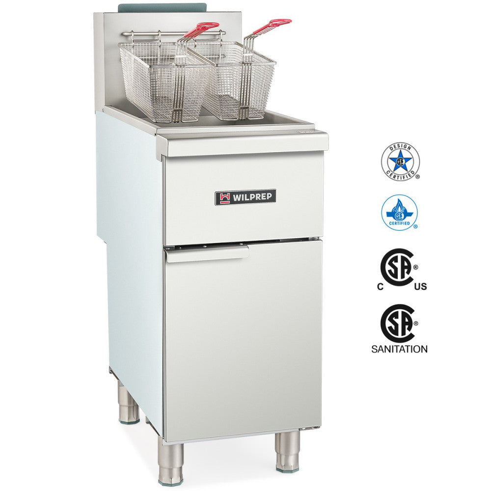 50lbs Commercial Floor Gas Deep Fryer Propane 4 Burner 120000BTU 400°F