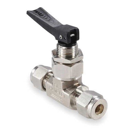 Ham-Let H-1200-B-L-1/8 1/8" Compr Brass Ball Valve Inline