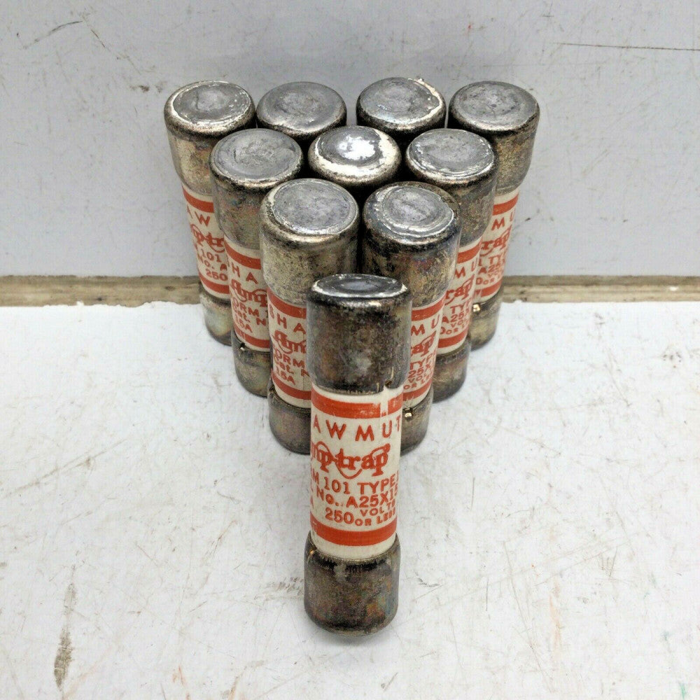 SHAWMUT A25X15 AMP-TRAP TYPE 1 FUSE 15 AMP 250VAC A25X15-1 (LOT of 10)