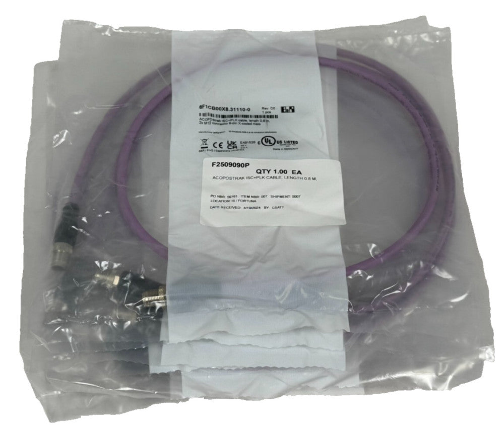 LOT OF 8 NEW B&R 8F1CB00X8.31110-0 ACOPOStrak ISC+PLK CABLES .8M REV. C0