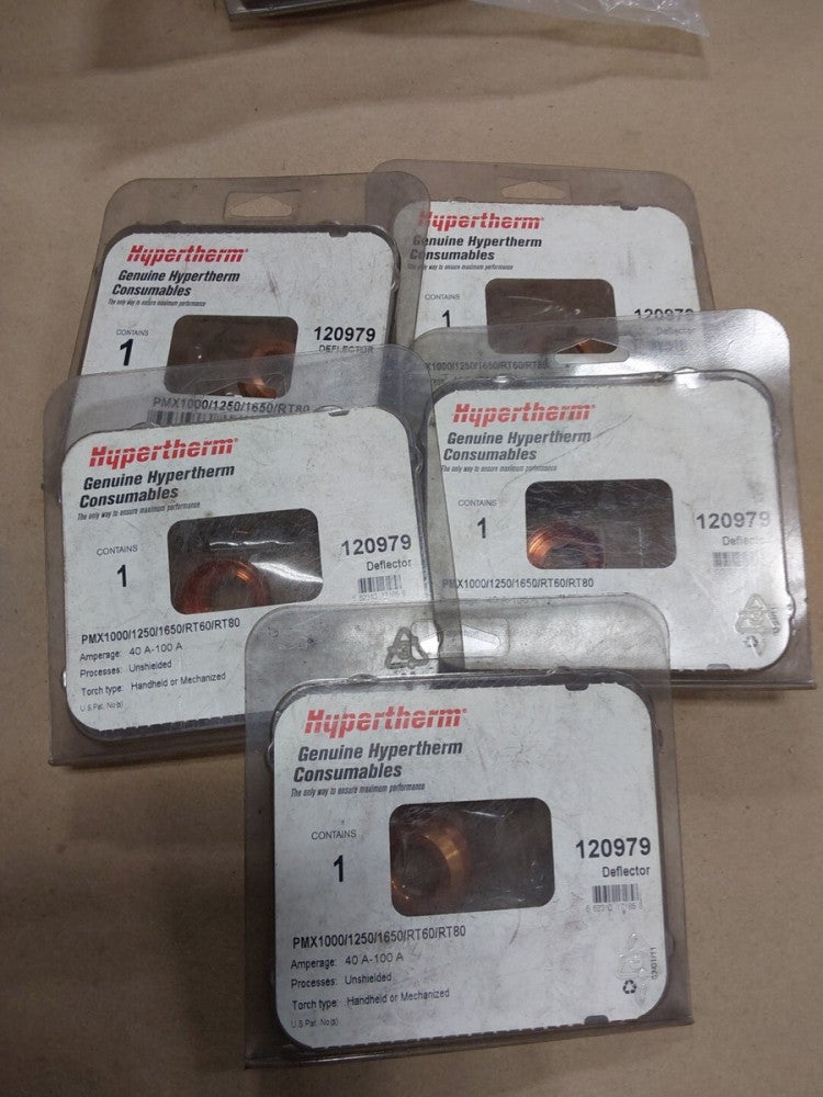 Hypertherm 120979 PMX1000/1250/1650/RT80 Deflector 40-100 Amps, Lot Of 5