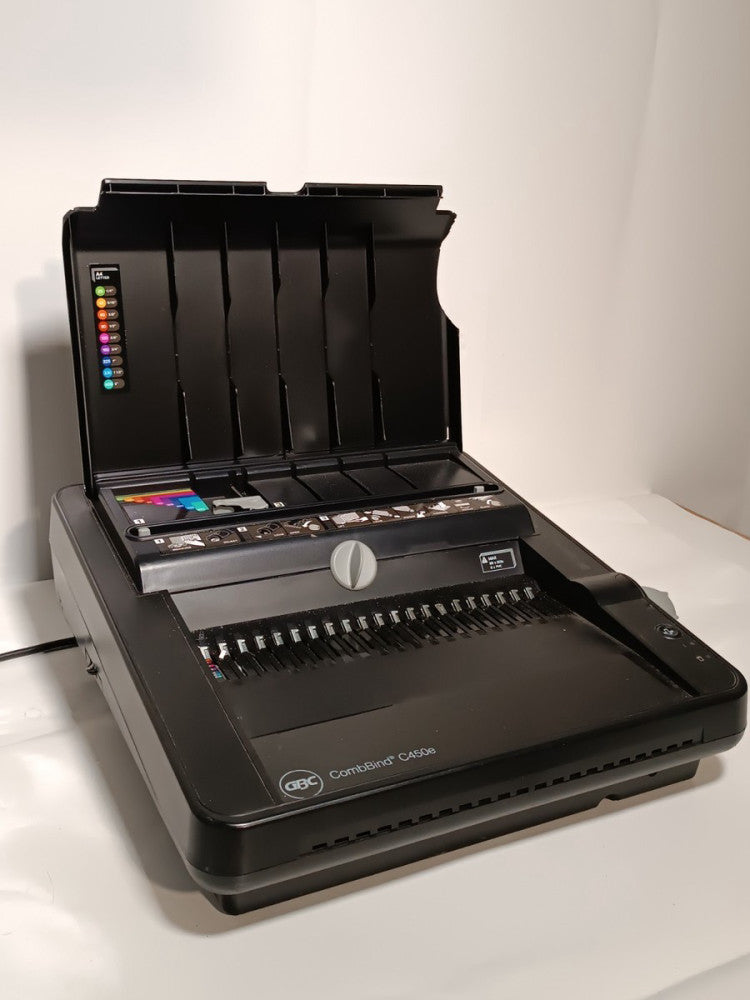 GBC CombBind C450e Electric Binding Machine Binds Up To 450 Sheets, Punch 25 Sht