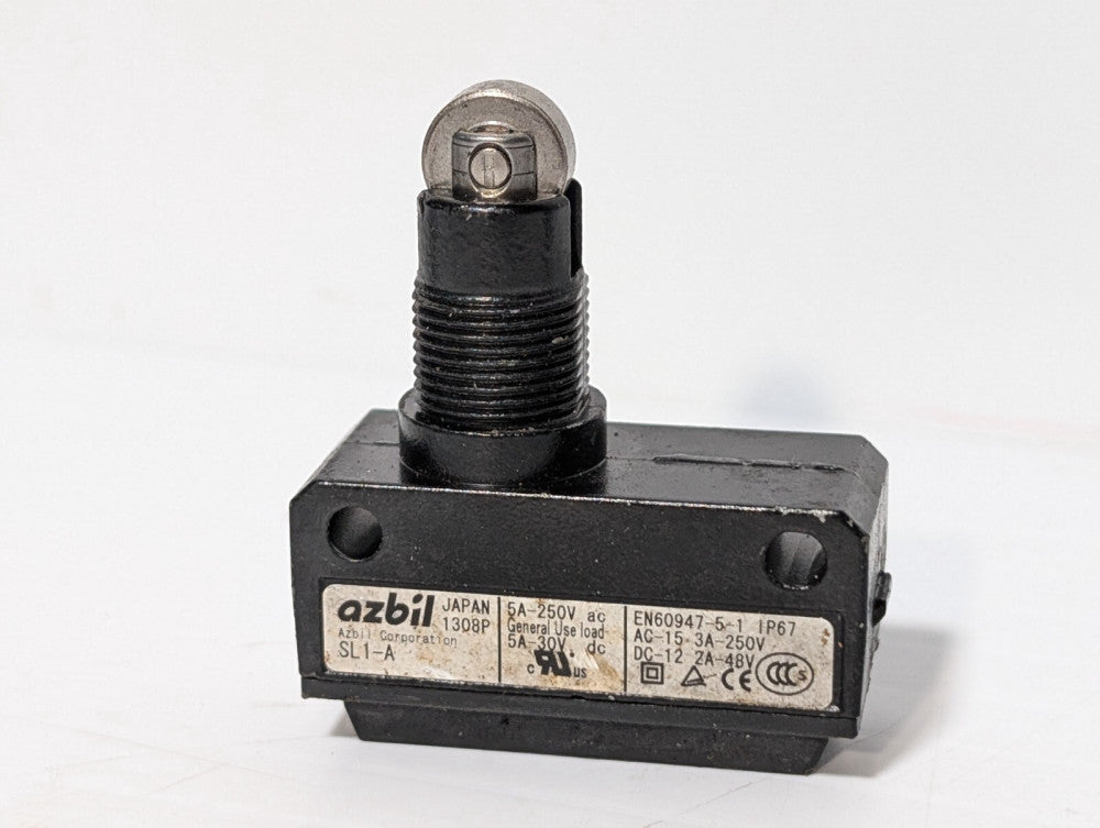 Azbil SL1-A Limit Switch, Roller Plunger, SPDT, 5A, 250vac  30vdc