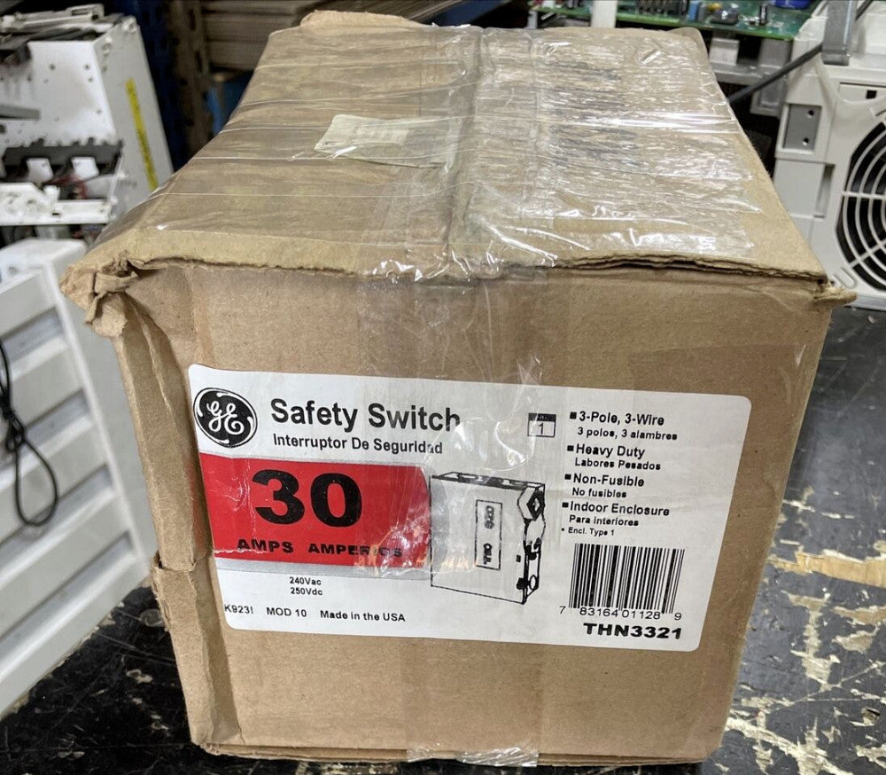 GE THN3321 30 Amp 3P Non-Fusible Safety Switch 240 Volt Indoor NB