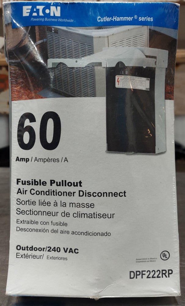 Eaton DPF222RP Fusible Pullout Air Conditioner Disconnect. 60amp. Outdoor/240vac