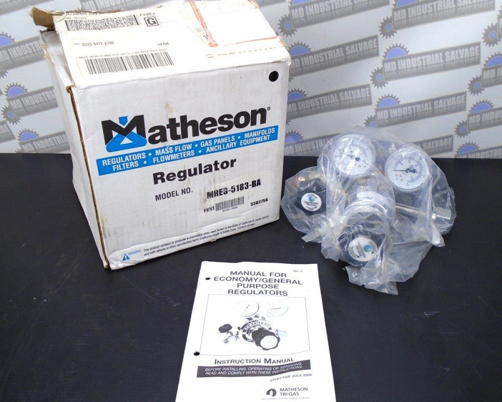MATHESON - MREG-5183-BA / M251-350B - TRI-GAS REGULATOR - 3000 psi (NEW in BOX)