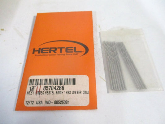 (85704286) #51 1" x 2" 118° High Speed Steel Spiral Jobber Drill - Qty 11