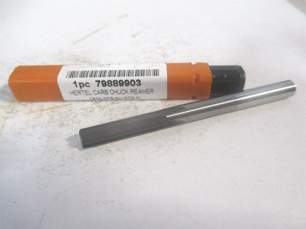 (500-0002520) 0.252" x 1" x 3" OAL 4Fl Straight Shank Carbide Chucking Reamer 