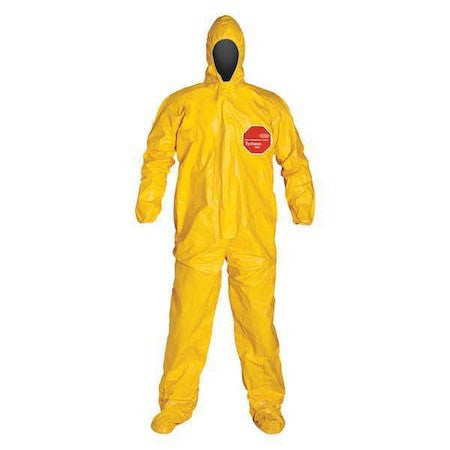 Dupont Qc122tylmd000400 Chemcial Resistant Coverall, Hooded, M, Tychem(R) 2000,