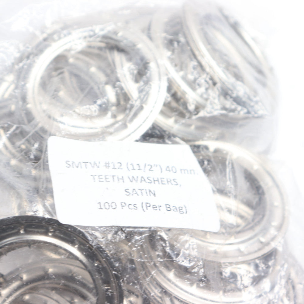 (100-Pk)  Teeth Washer Satin SMTW #12 1-1/2" 40mm