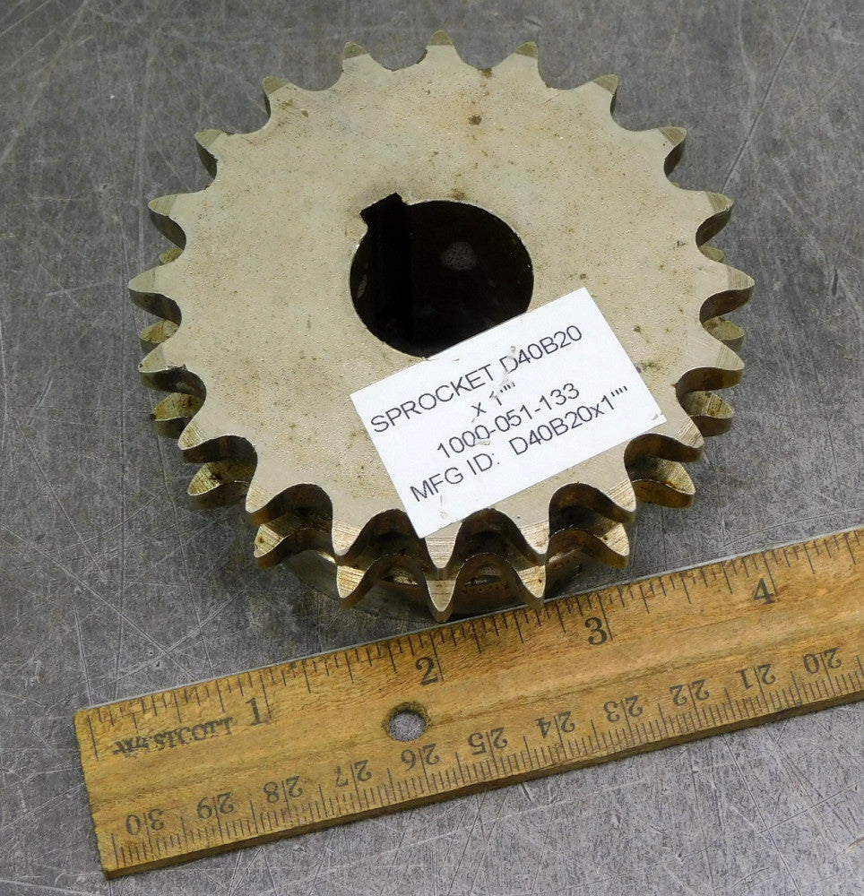 Boston Gear D40B20 Double Roller Chain Sprocket #40 20 Teeth 1" Bore