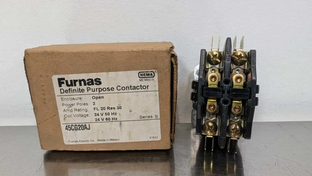 Furnas 45CG20AJ Definite Purpose Contactor Ser B 24VDC Coil 277/480/600VAC 20A
