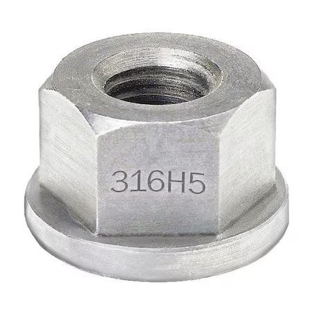 Zoro Select Nut93112c Flange Nut, 1/2"-13, 316 Stainless Steel, 316, Plain, 3/4