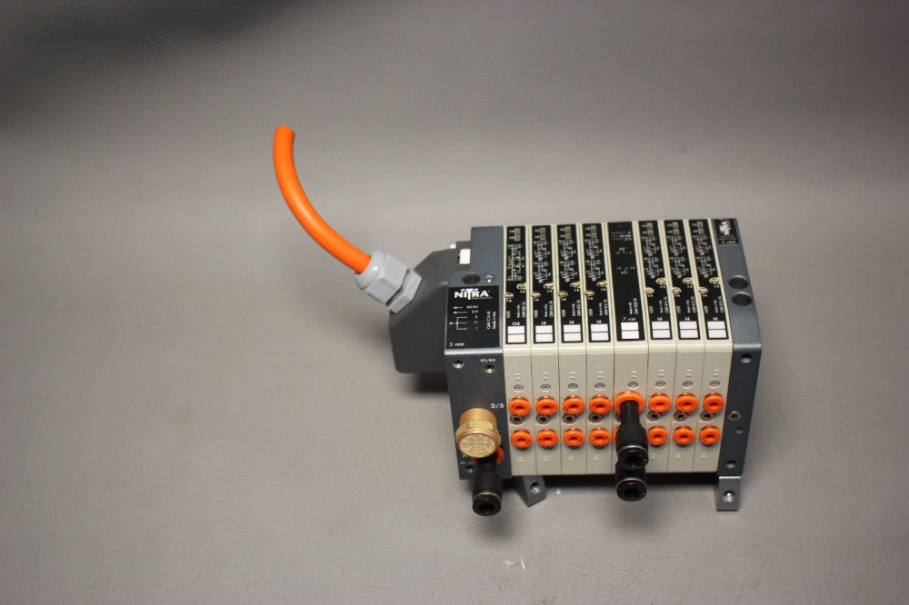 NITRA SOLENOID VALVE MANIFOLD WITH 8 VALVES CMV-A1L-1A & CMV-D2X-3X