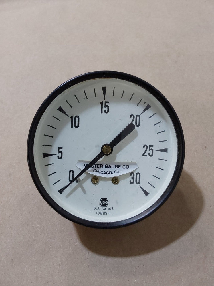 USG Pressure 2 1/2" Gauge 0-30PSI U.S. Gauge 10889-1 Back Mount 1/2"
