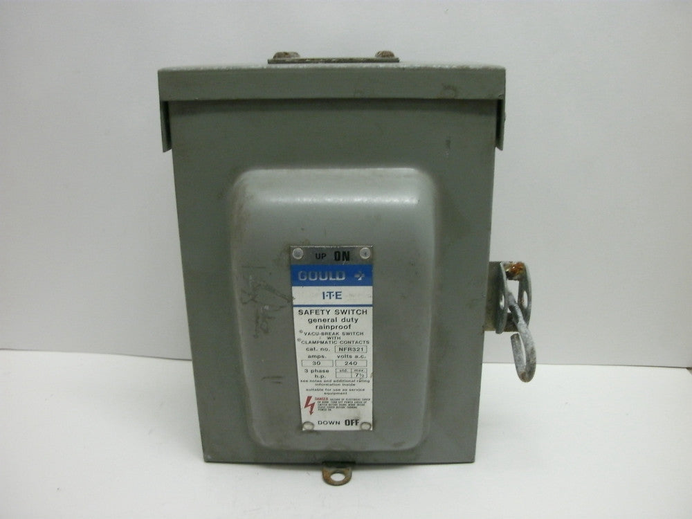 ITE GOULD NFR321 SAFETY SWITCH GENERAL DUTY RAINPROOF VACU-BREAK SWITCH 240V