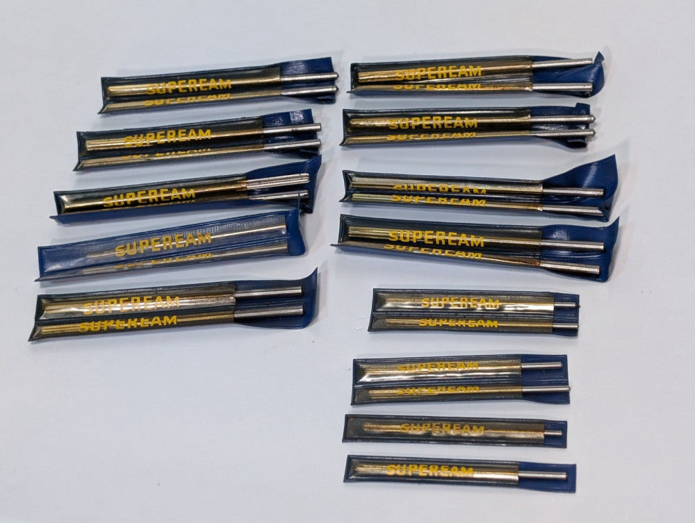 Lot of 13 SUPEREAM HSS straight flute reamers, assorted small sizes, as pictured