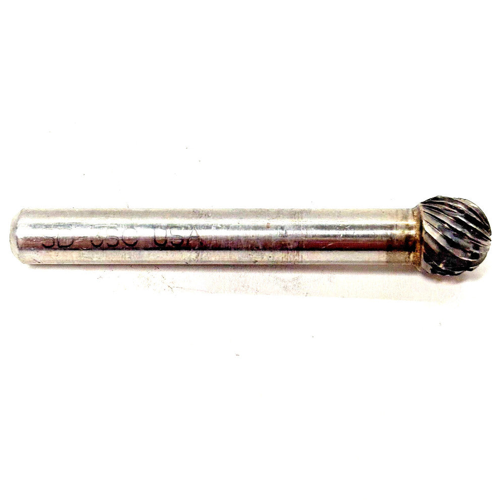 BALL SHAPE CARBIDE BURR SD3 3/8"X5/16"X1/4" SHANK 2-5/16" OAL SINGLE CUT SD-3SC